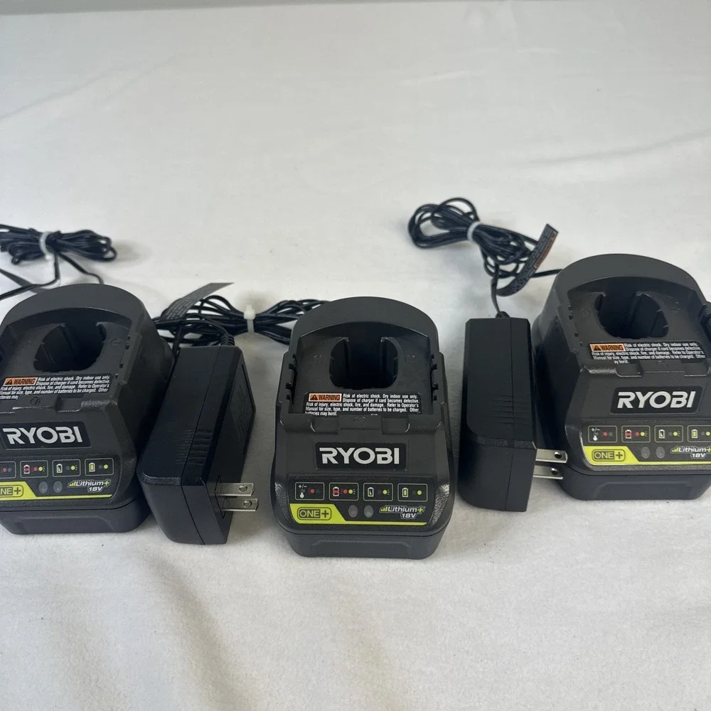 (3) Ryobi ONE+ P118B 18 Volt Lithium Ion Battery Charger's Tested Working Pair